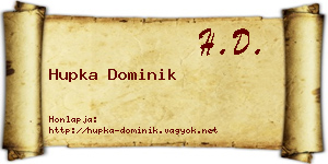 Hupka Dominik névjegykártya